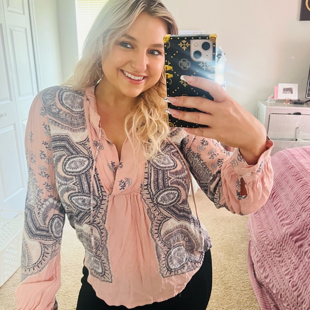 Floral Paisley Blouse - Pink